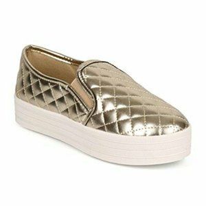 Breckelles Slip On Sneakers Gold Metallic Size 8.5